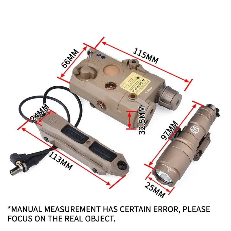 WADSN Airsoft PEQ15 Laser M300 Tactical Hunting Scout Light Set Red Green Blue IR Laser With Remote Augmented Pressure Switch