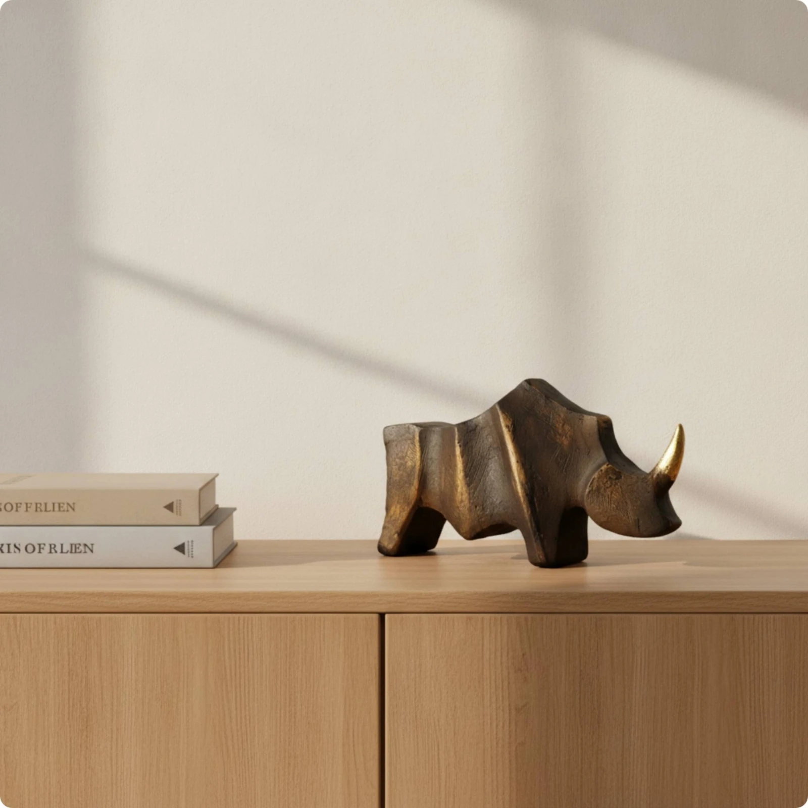 Rhino Sculpture Antique Rhino - Resin Art Table Top ulasan dan harga