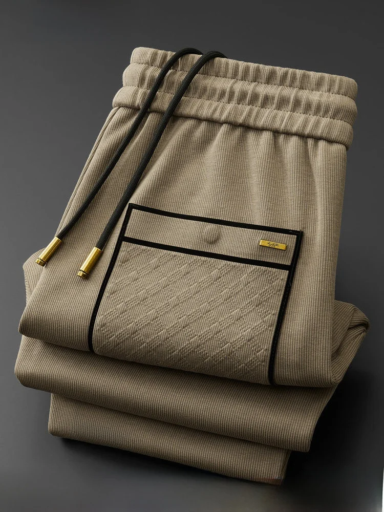 

Зимние утепленные мужские брюки из хлопка, облегающие, молодежные, повседневные спортивные штаны, высококачественные, с узором