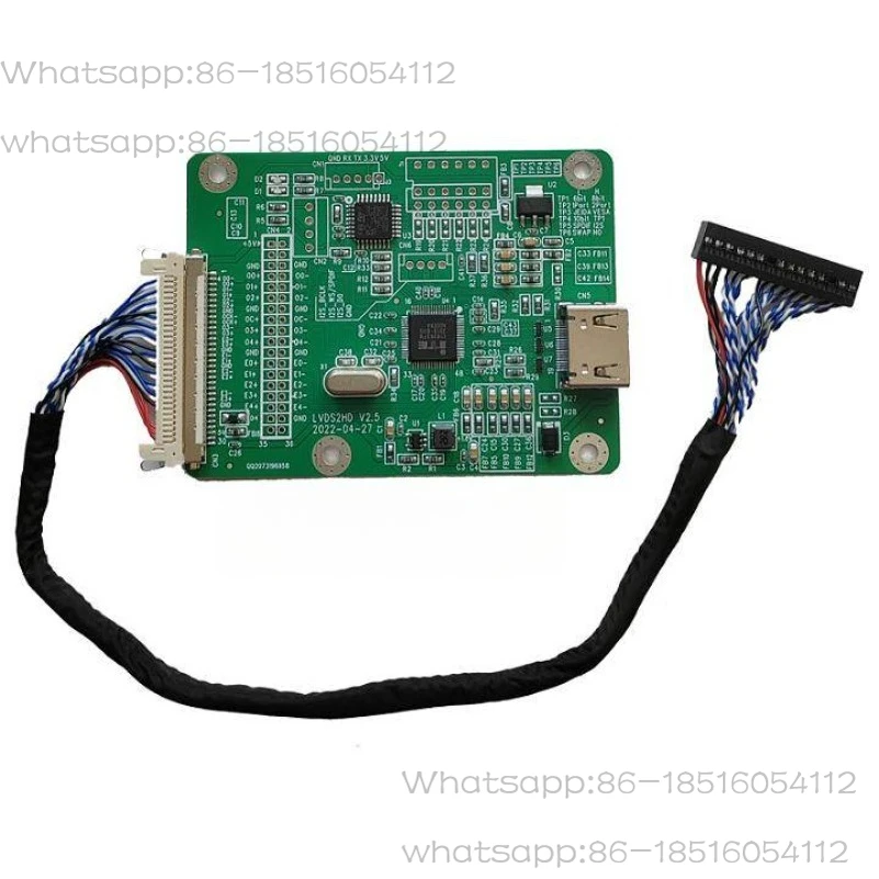 lvds-hdmi-アダプターボード-lvds-デュアル-8-入力-hdmi-出力、複数の解像度のスクリーンケーブルをサポート