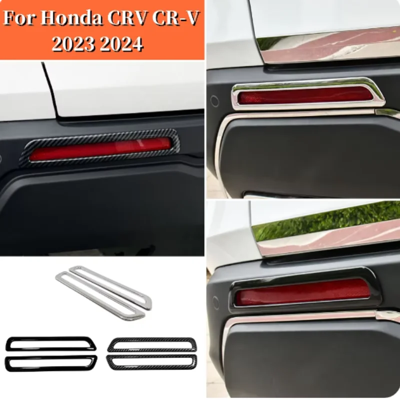 

For Honda CRV CR-V 2023 2024 ABS Chrome Rear Fog Lights Cover Tail Lamp Foglight Trim Frame Car Sticker Exterior Accessories