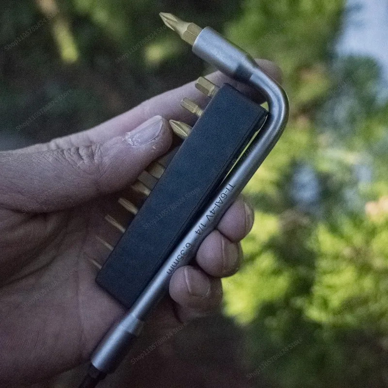 For Titanium Alloy L-shaped Wrench Screwdriver TC4 Screwdriver 6.35 Universal Batch Ultra-light Ti Handle Edc