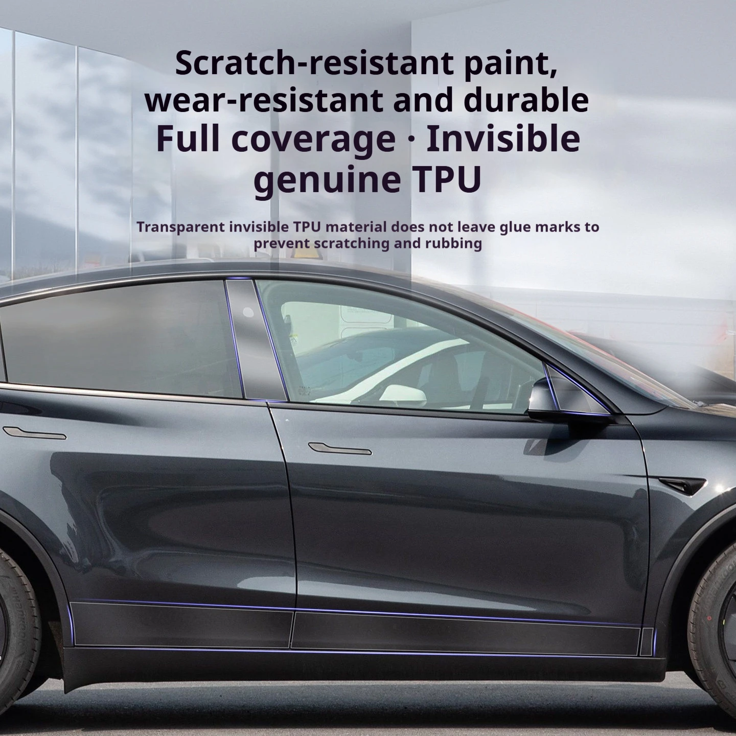 For Tesla Highland Model 3/Y TPU Protective Film, Central Control, Headlight Car Stickers, Scratch-resistant Film, Car Cover