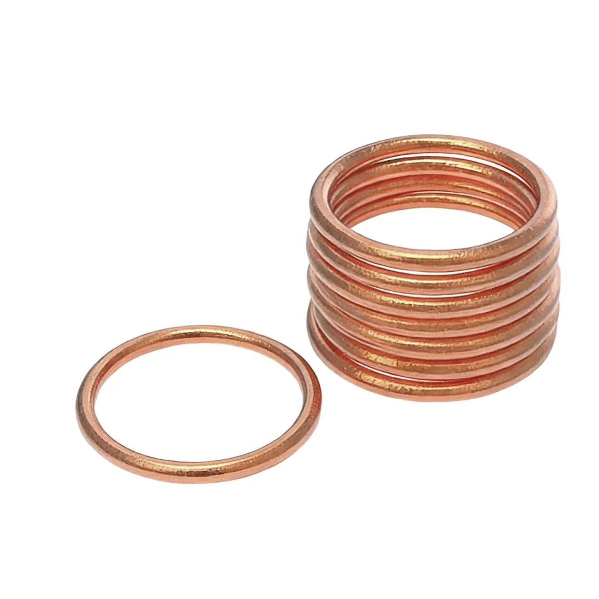 Copper O-ring Round Rings 8mm-34mm Diameter Conductor Solid Metal Thermal and Electrical Conductive Ring