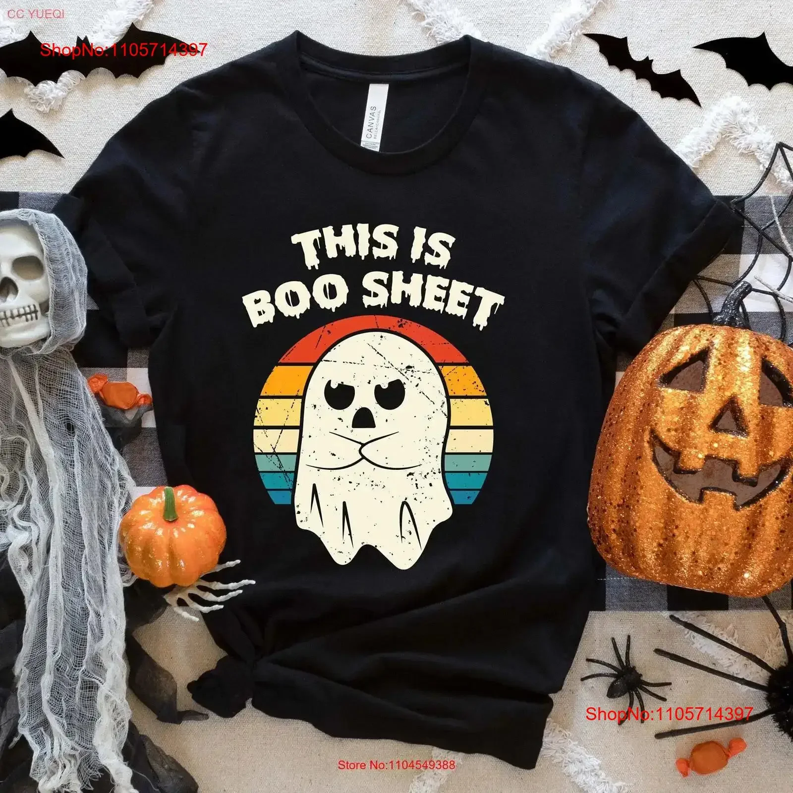 Funny Halloween This is Boo Sheet T Shirt vintage Washed Comfortable graphic Breathable Soft Stylish streetwear homme Casual