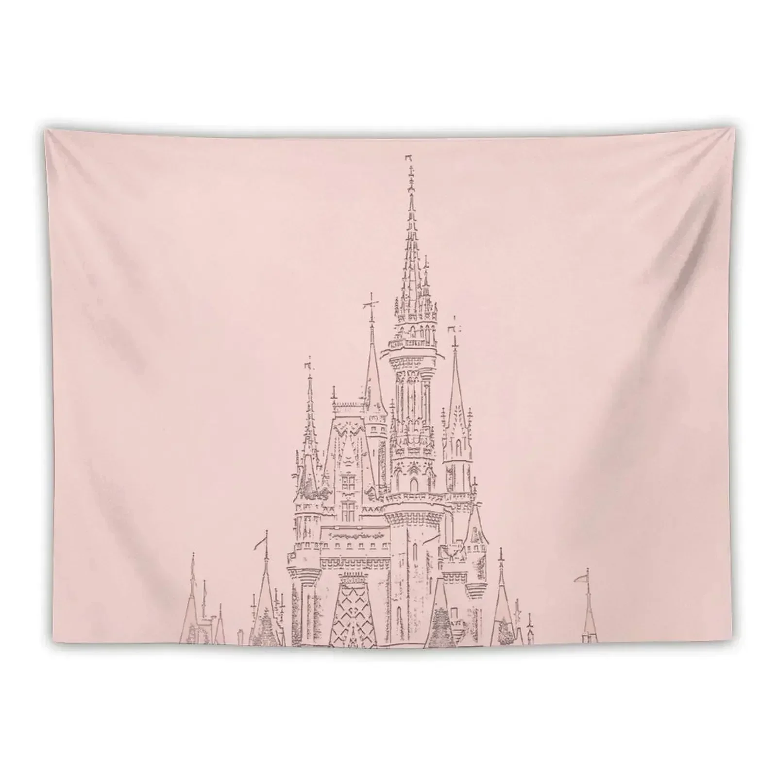 

Rose Gold Magic Castle Carving Tapestry Korean Room Decor Aesthetic Decoration Wallpapers Home Decor Wall Decor Tapestry