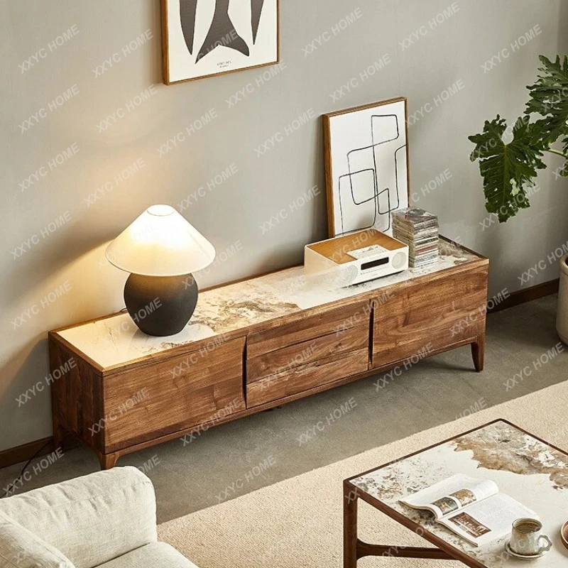 

Тумба под телевизор QQ из черного ореха, минималистичный напольный шкаф для хранения, для гостиной, для дома