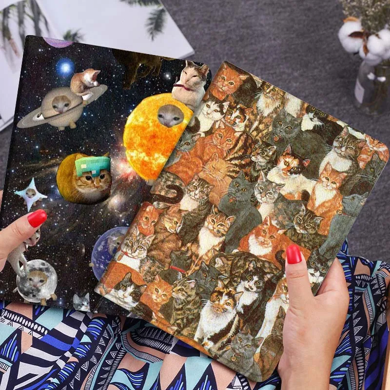 

Cartoon Cat Group Pattern Gift Tablet Case For Lenovo Xiaoxin Legion Pad Tab Pro GT Y700 Gen4 2 11 P11 M10 K10 3rd Plus Gen