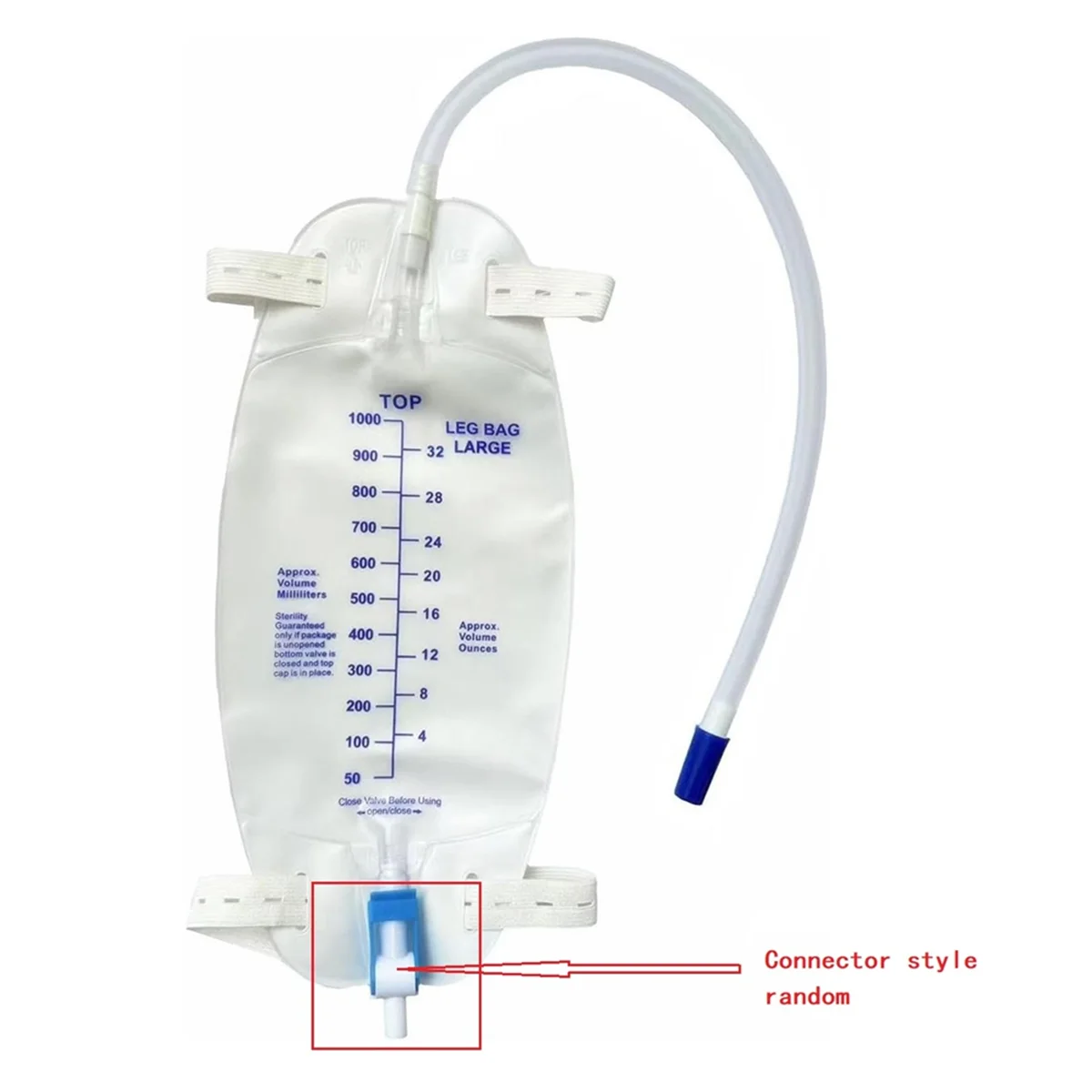 【اشتر الآن】حقيبة تصريف البولية 1000 مل حقيبة أرجل قسطرة، 5 عبوات من أكياس الساق القسطرة للرجال، أكياس القسطرة مع صمام مضاد للارتجاع #4
