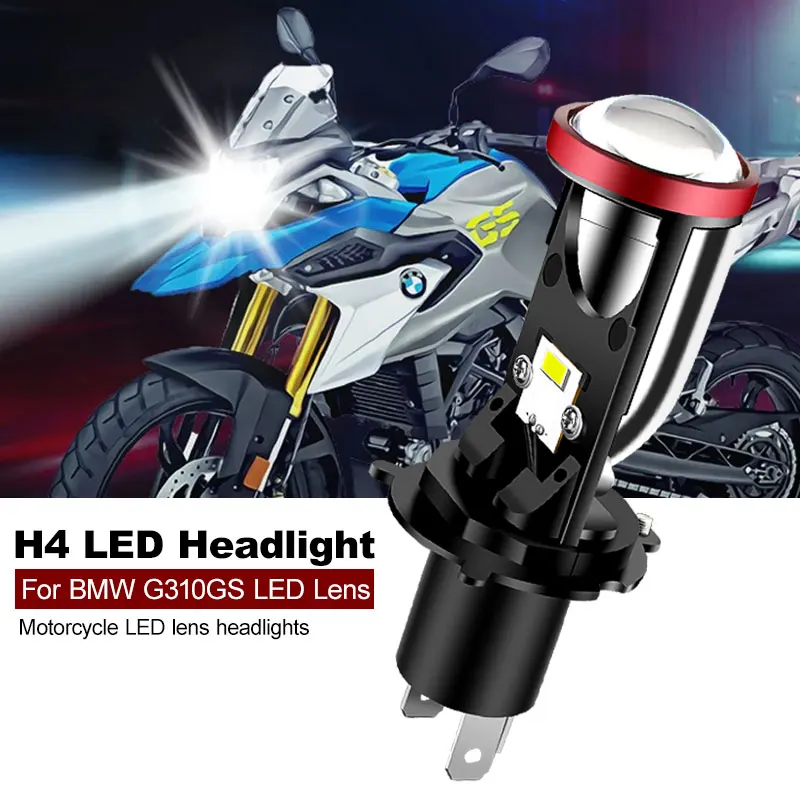 For BMW G310GS CANbus 4800lm Motorcycle H4 LED Lens Headlight Retrofit Accessories High Low Beam HS1 9003 Moto Front Lamp