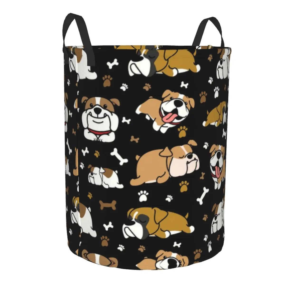 Cute English Bulldog Laundry Hamper Large Storage Basket British Dogs Girls Boys Toy Organizer