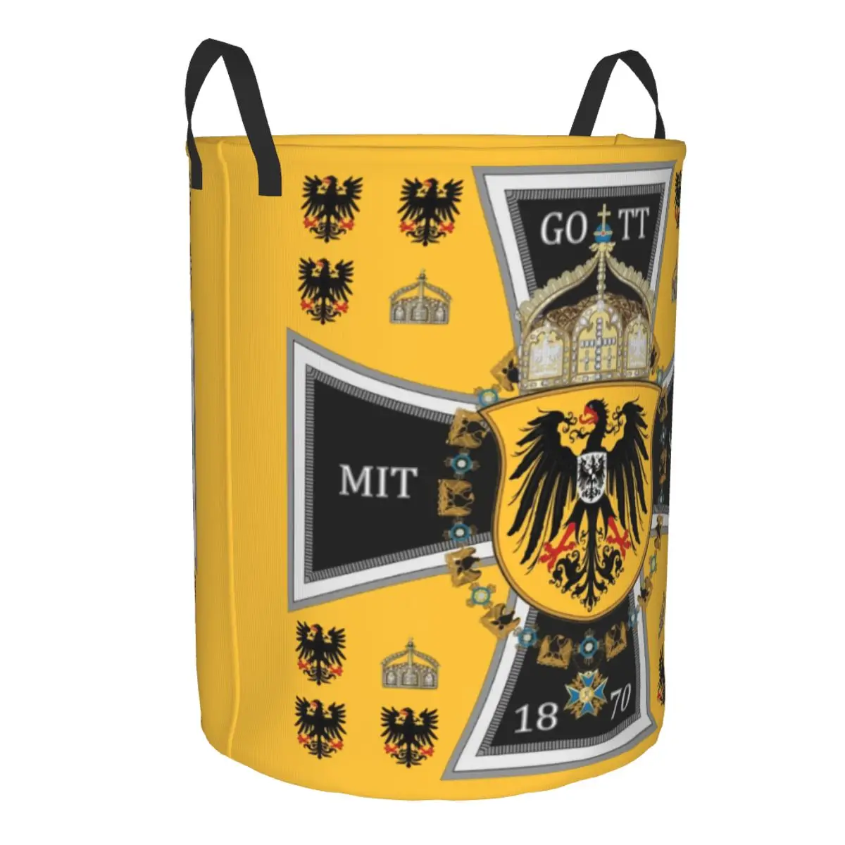 German Iron Cross Laundry Basket Collapsible Templar Knight Germany Flag Clothes Hamper for Baby Kids Toys Storage Bag