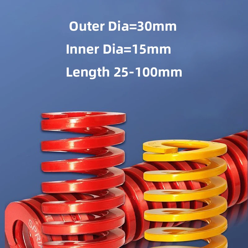 

Creamily 1PCS Die Spring Spiral Stamping Compression Mould Alloy Steel Spring Outer Dia=30mm Inner Dia=15mm Length 25-100mm