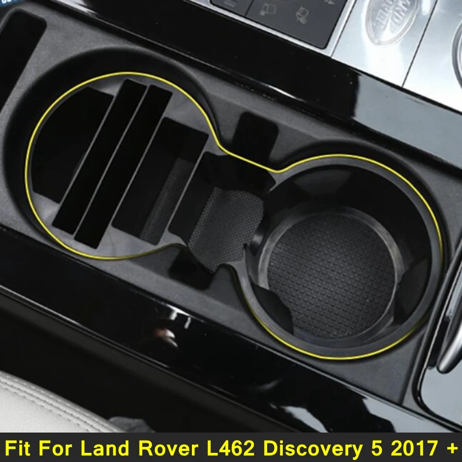 

Lapetus Multifunction Water Cup Holder Protection Kit Storage Organizer Cover Black For Land Rover L462 Discovery 5 2017 - 2022