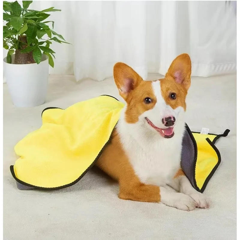 New Pet Dog Absorbent Towel Microfiber Dog Bathing Towel Dog Bathrobes Wiping Cloth Super Soft Absorbent Quick-Dry Towel