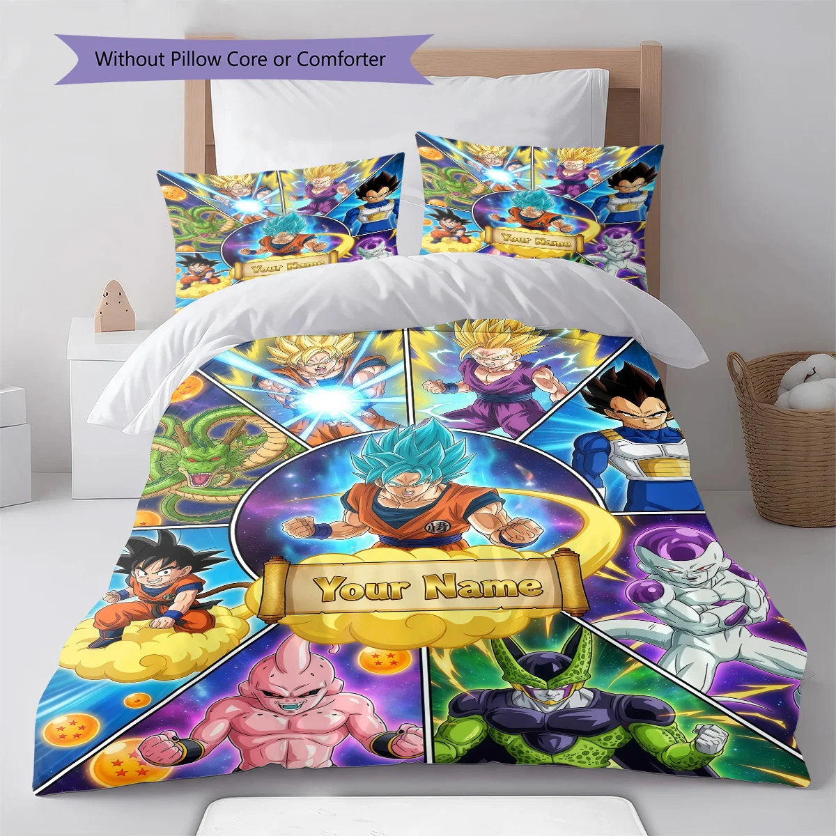 Custom Dragon Ball Art Print Duvet Cover Lightweight Washable Design For Bedroom Hotel Household Bedding Decor -QJY