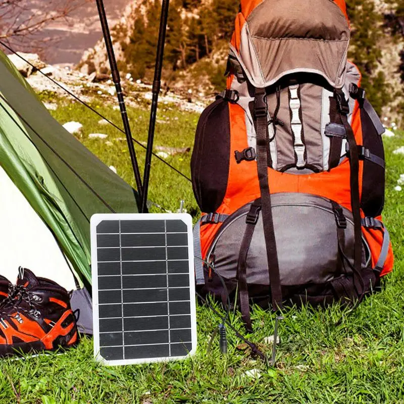 Outdoor Solar Panel 6W 5V Battery Module Charging Tool for Camping Hiking Picnic RV Marine and Backyard Use