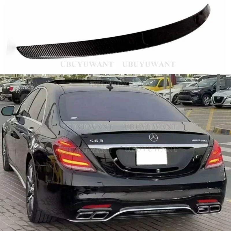 W222 Carbon kleur Spoiler Kofferbak Boot Lip Voor Mercedes S Klasse W222 4-deurs Sedan 2014 + S350 S400 S450 S500 S600