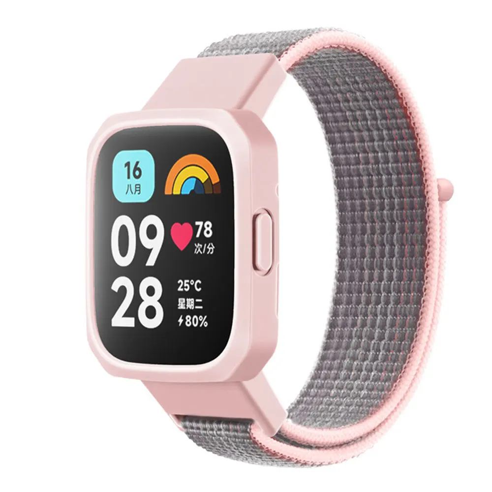 Braccialetto ad anello in Nylon + custodia per Redmi Watch 3 cinturino di ricambio per cinturino Smart Watch per Redmi Watch 1/2/Mi Watch Lite Wristband Cover