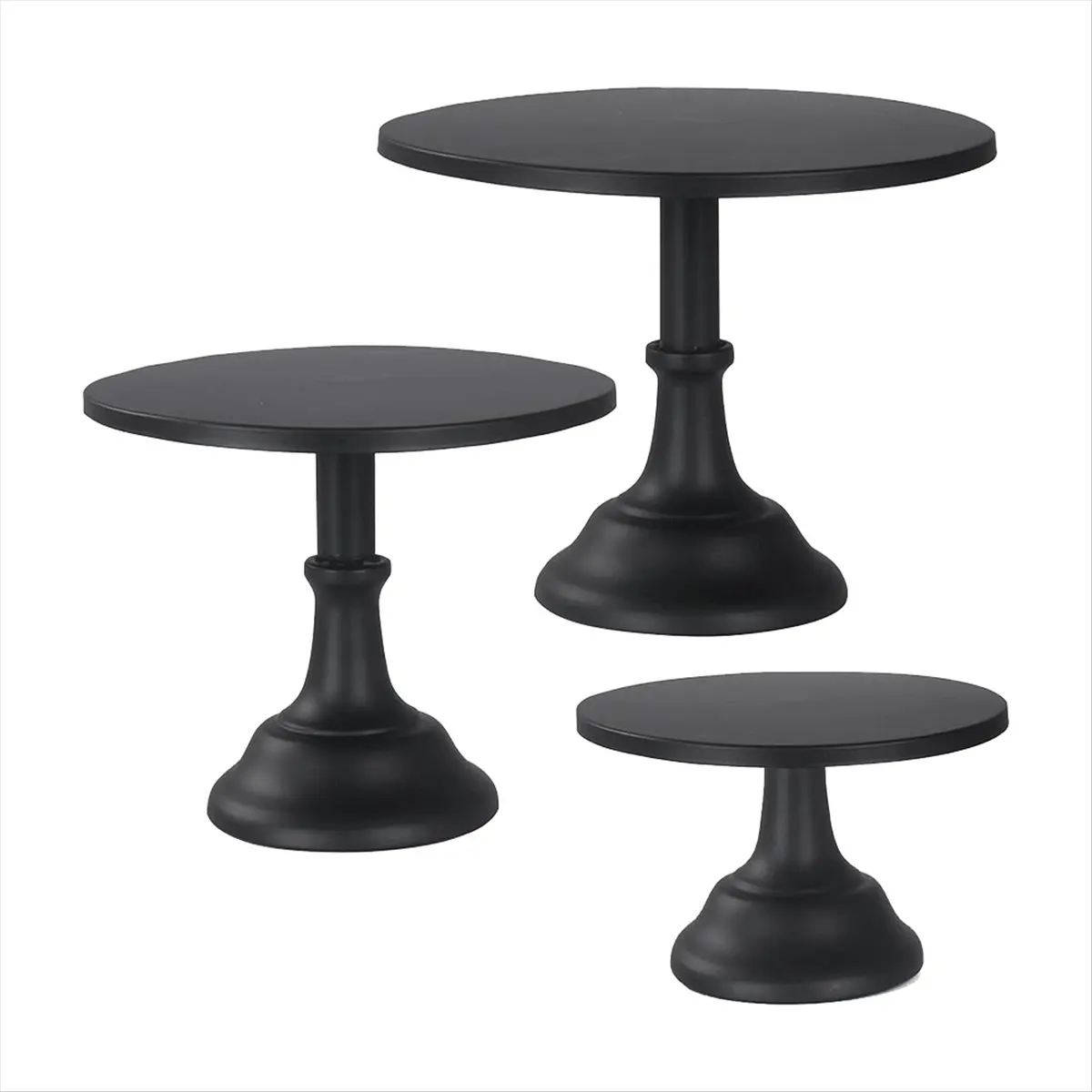 SSR 3Pcs Cake Stand, Cake Stand , Tall Cake Stands for Dessert Table, Perfect Display for Wedding Graduation Party Black