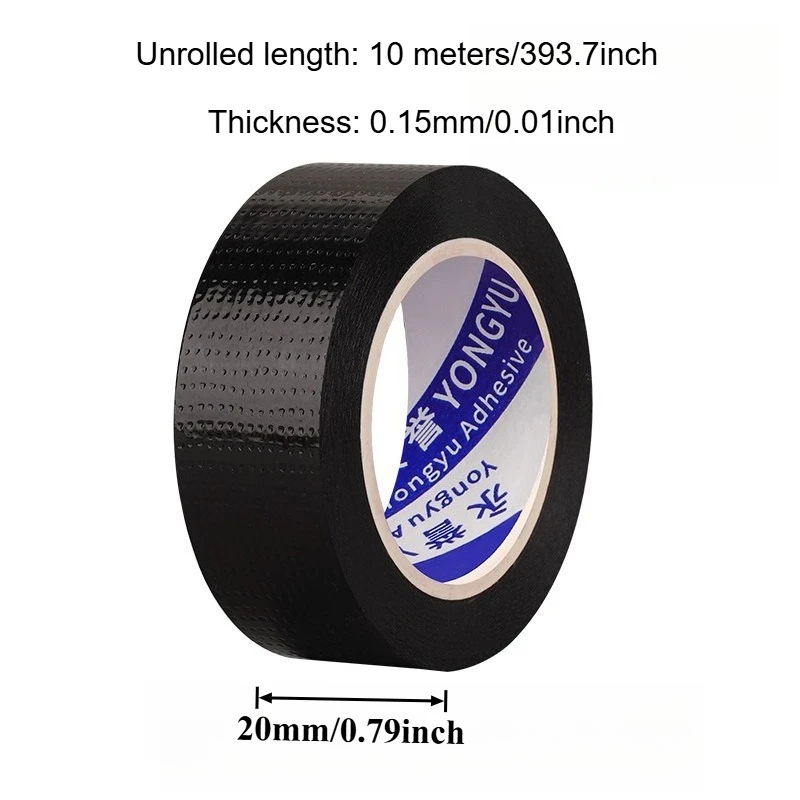 Black Heavy Duty Duct Cloth Tape Waterproof Tear-Proof Strong Adhesive Home Floor Adhesive Hairpin Mulch Decoration Protection