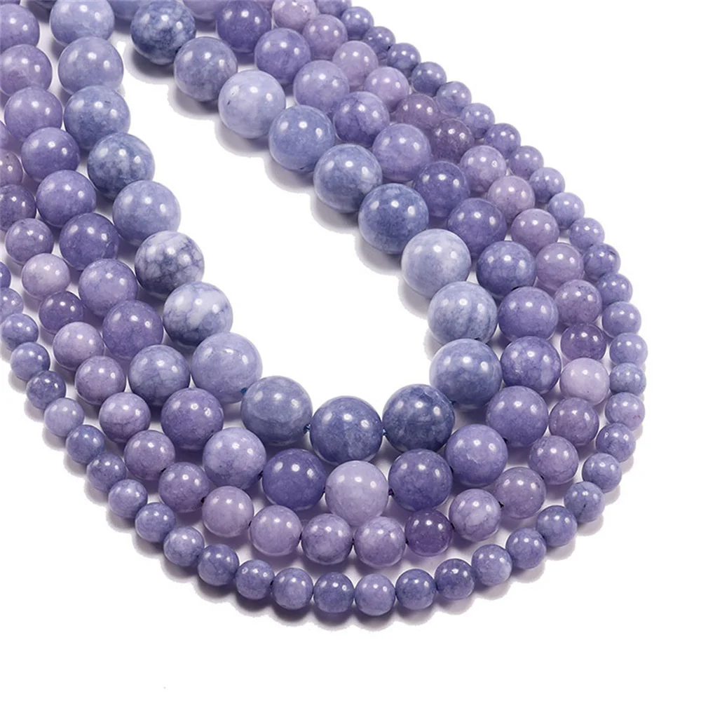 Natural Stone Angelite Loose Beads For Jewelry Making Diy Bracelets Necklace 15