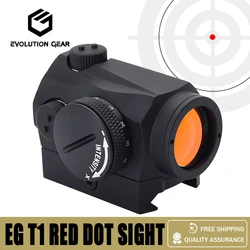 Evolution Gear 2MOA Red Dot Reflex Sight 1x20m for Hunting Airsoft Rifles with Basic Mounts Full Markings