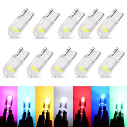 AILEO 10 Pcs T10 LED Socket W5W Glass COB 6000k Reading Dome Lamp Marker Wedge License Plate Light Bulb 168 194 192 DC 12V White