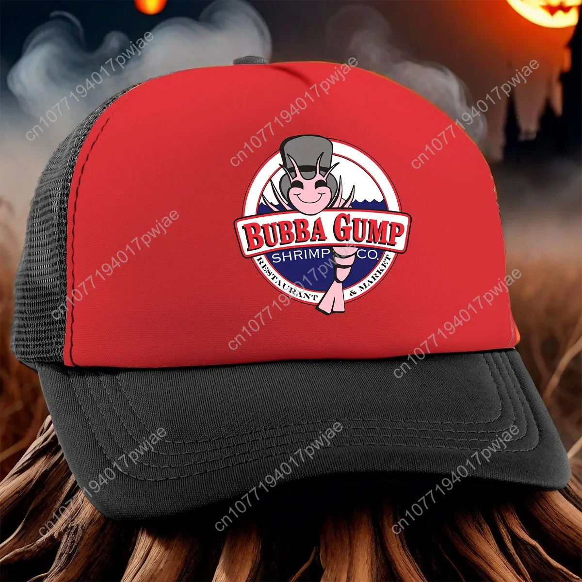 1pc Bubba Gump Shrimp Co. Polyester Baseball Cap, Adjustable Breathable Mesh Snapback Hat with Fun Graphic Print, Machine Washab - view 4