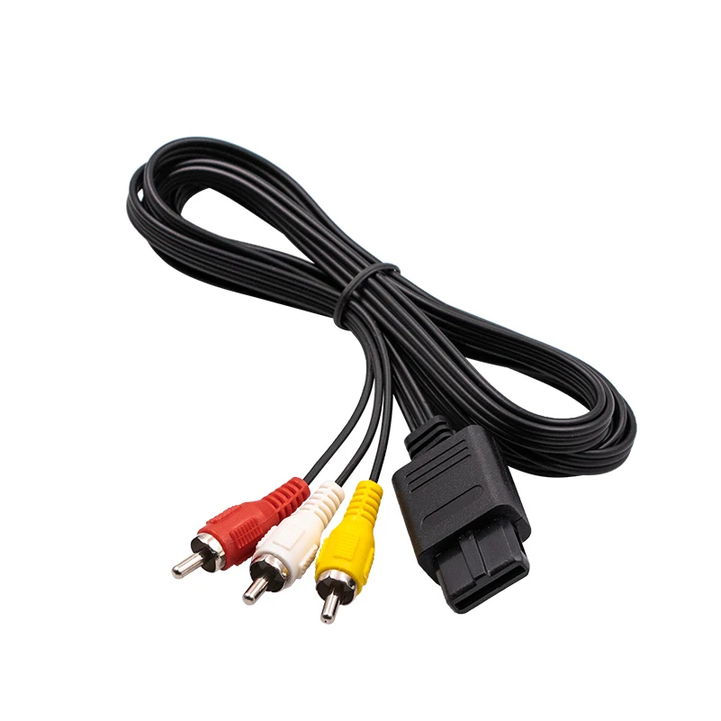 1.8M AV TV RCA Video Cord Cable for SNES Game Cube for Nintend N64/64 Game Cable for SFC 2 Audio Output Connectors