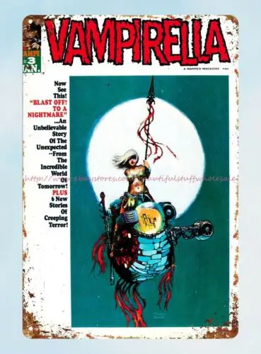 Vampirella 1970 comics metal tin sign vintage wall decor