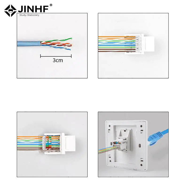 5pcs RJ45 Connector Information Socket Computer Outlet Cable Adapter Jack Tool-free CAT5E UTP Network Cable Adapter Replacement