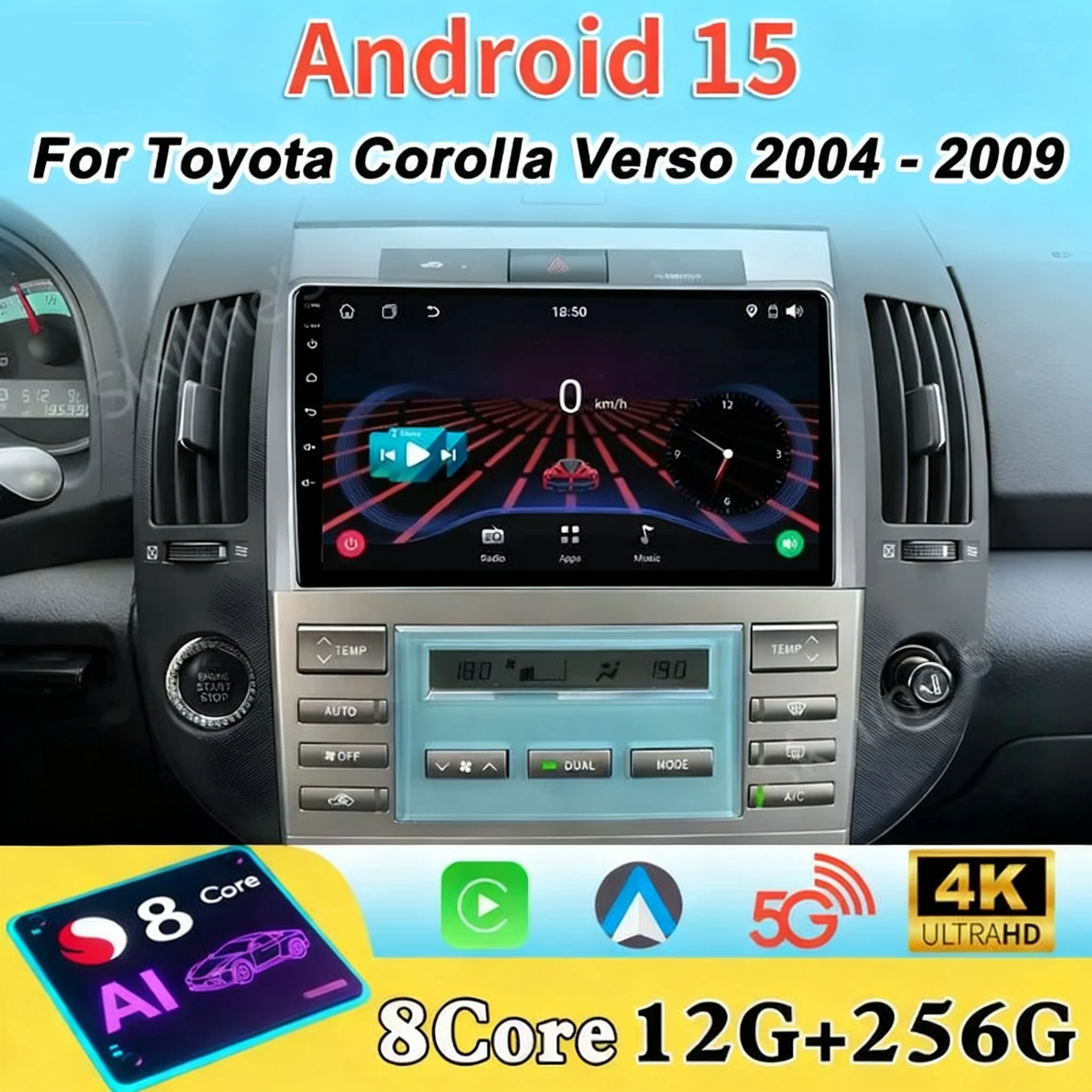 

Для Toyota Corolla Verso 2004-2009 Carplay стерео радио мультимедийный видеоплеер Android авторадио