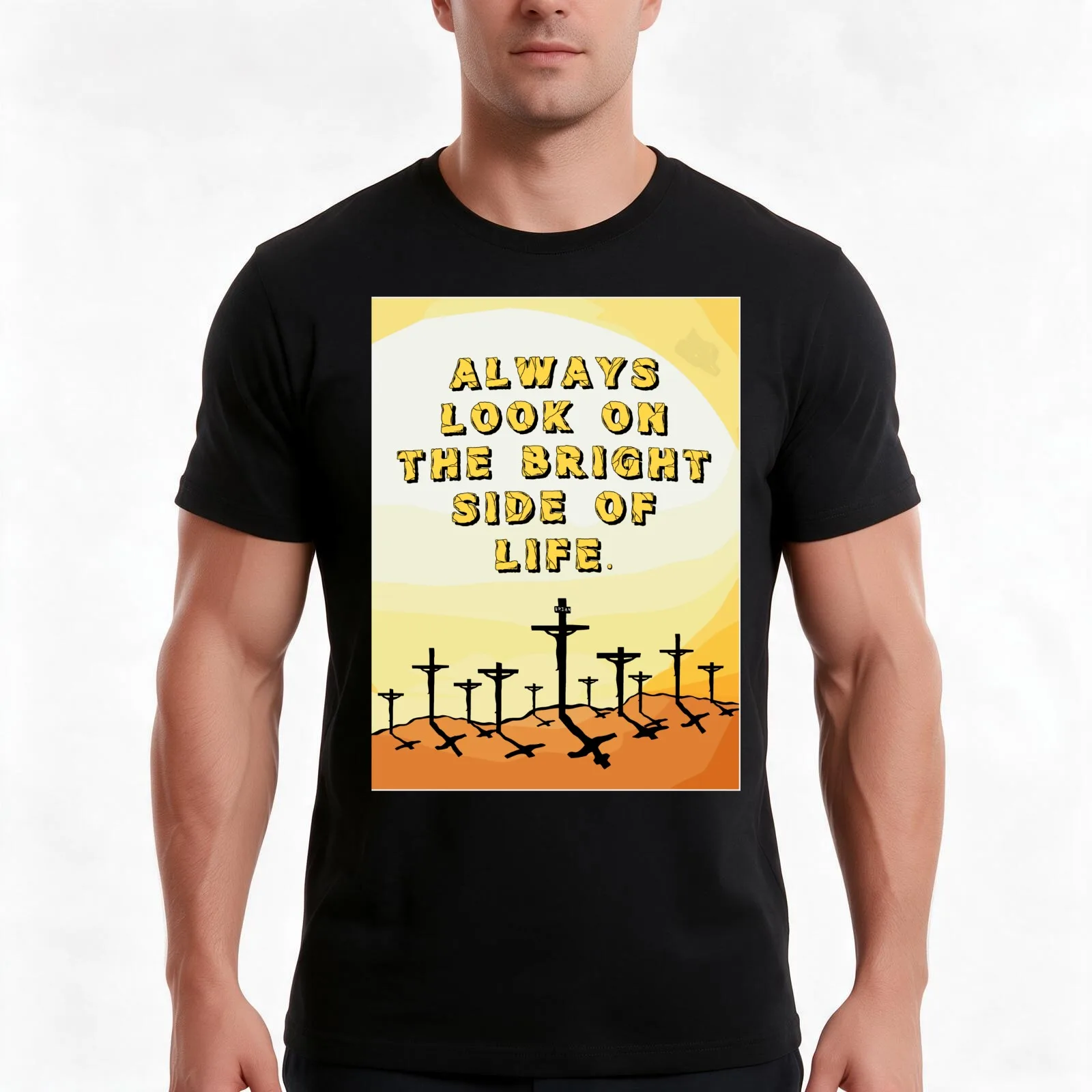 Always Look On The Bright Side Of Life T-Shirt, Summer Casual Cotton Tee, Oversized Streetwear Tops, Vintage Graphic Print