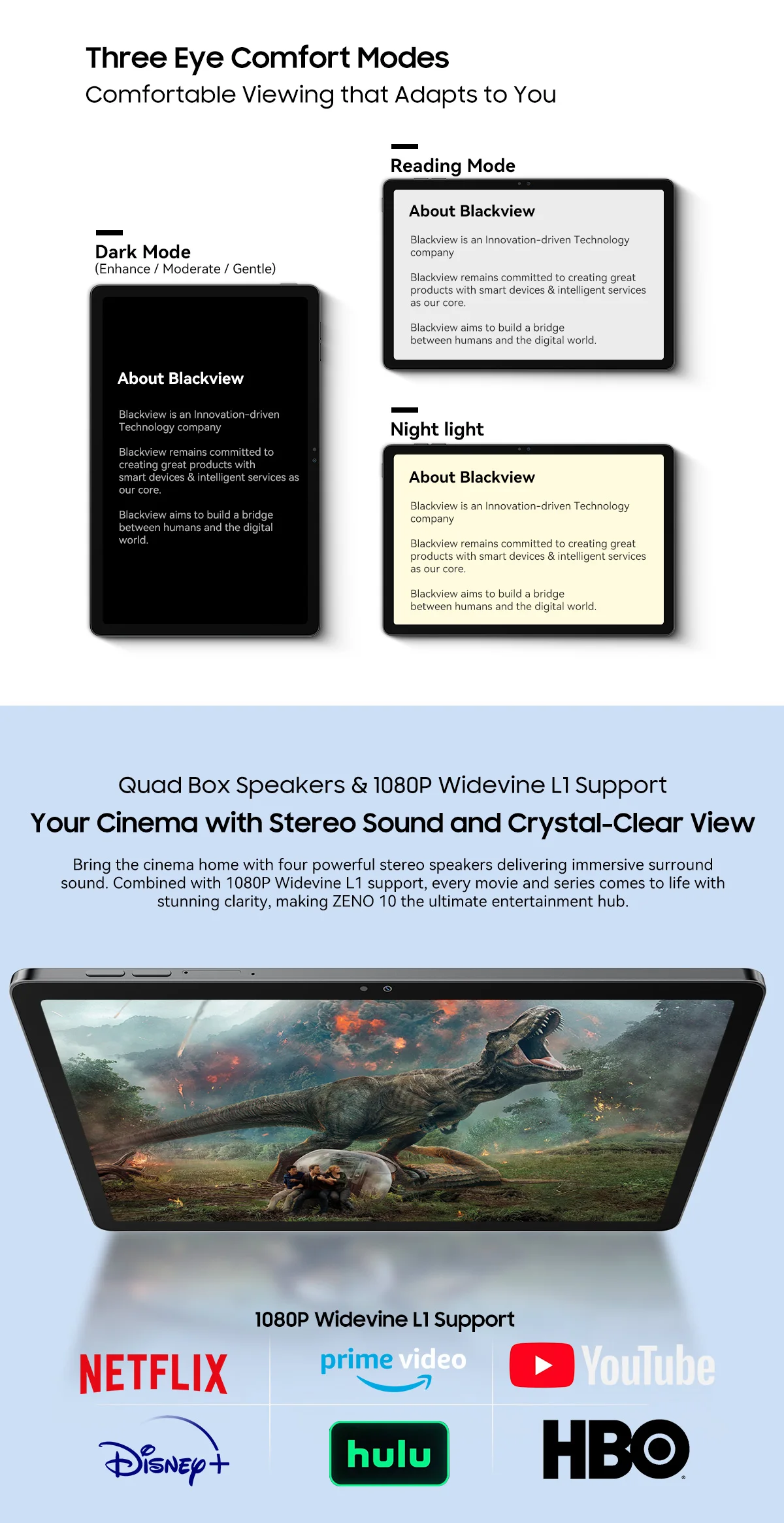 Blackview ZENO 10 Tablet PC 5G AI Android 15 T8200 Octa Core 11' FHD+ IPS 90Hz Display Smart Tablets Pad PC With Bluetooth