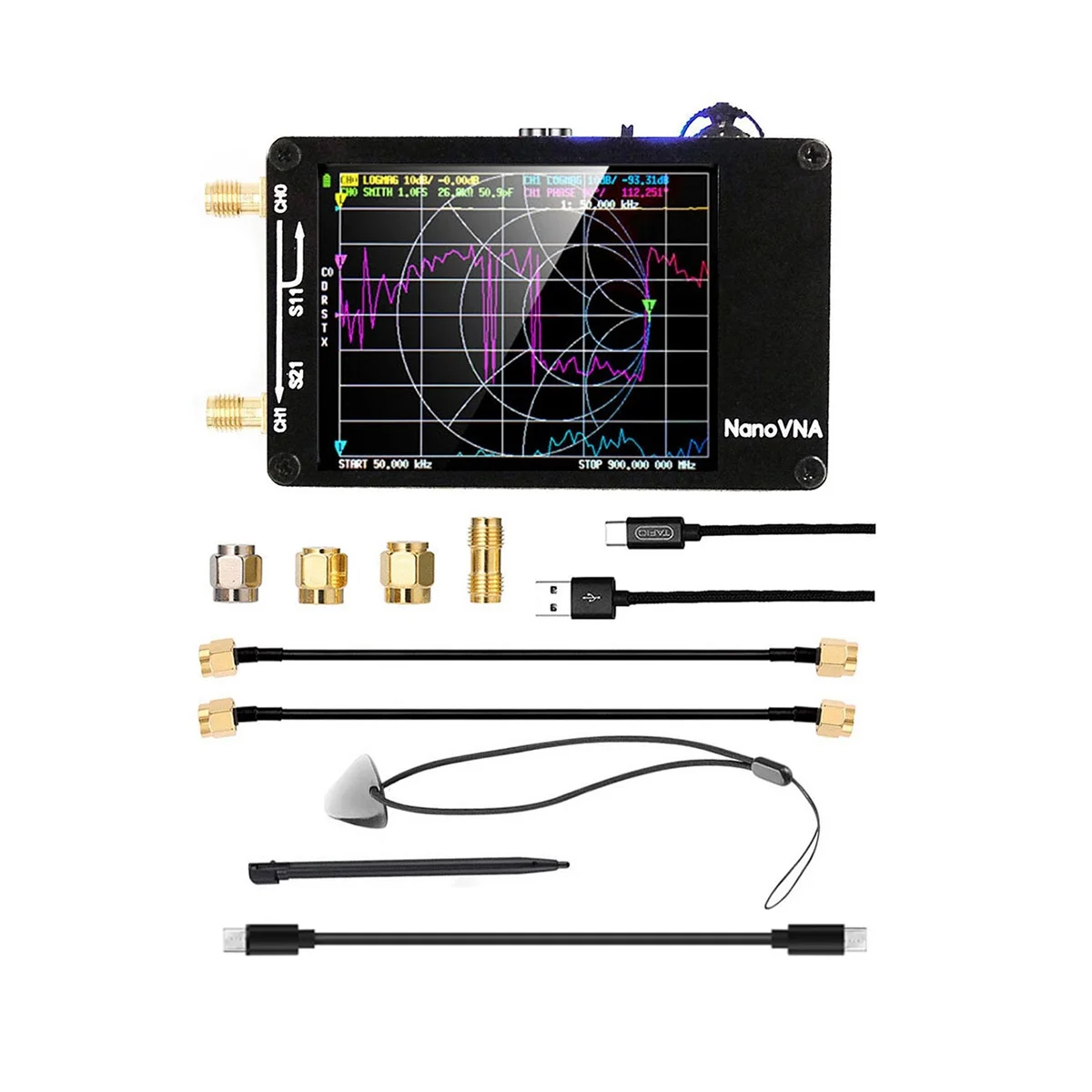 

2023 New NanoVNA-H Vector Network Antenna Analyzer 10KHz-1.5GHz MF HF VHF UHF Slot Spectrum Tester