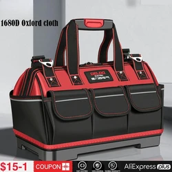 2026 New1680D Oxford Cloth Tool Bag Professional Electrician Wrench Waterproof Working Multifunction Organizing Storage Tool Bag