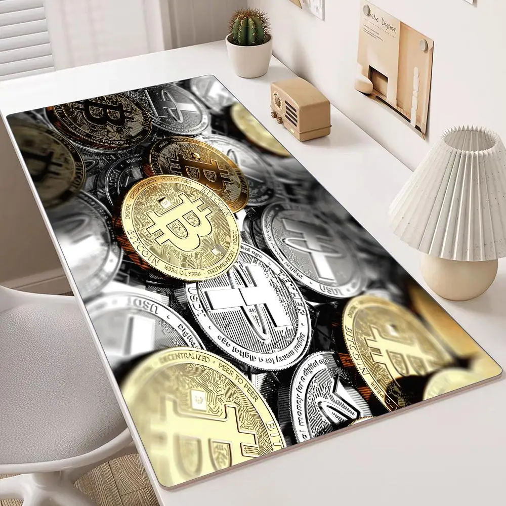 Bitcoin Cryptocurrency Mouse Pad Multiple Sizes Large Square Computer Office Game Table Mats Rubber Anti-slip Mousepads