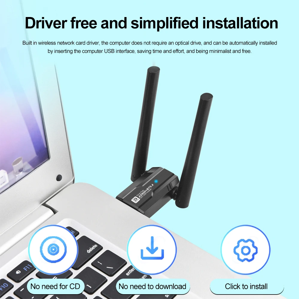 Wi-Fi 6 AX900 USB-адаптер Bluetooth5.4 двухдиапазонный 2,4G 5G 5dBi антенна Wi-Fi6 USB сетевой приемник драйвер бесплатно для Win 10/11