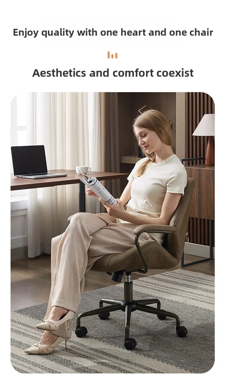 Ergonomic Office Chairs Vintage Study Desk Chair Comfortable Computer Task Seat for Long Sitting Swivel Chair for Home Office