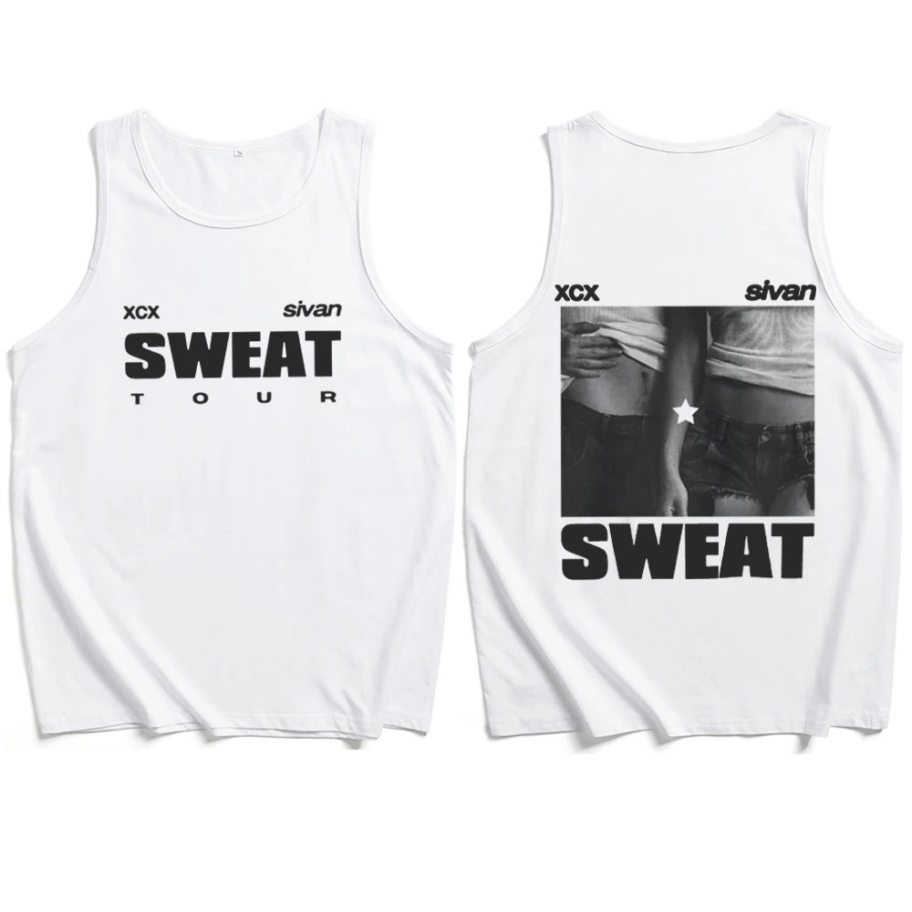 Charli XCX Sweat Tour 2024 Vest Charli XCX Fan Gift Brat Album Merch Men Women Streetwear Tank Tops