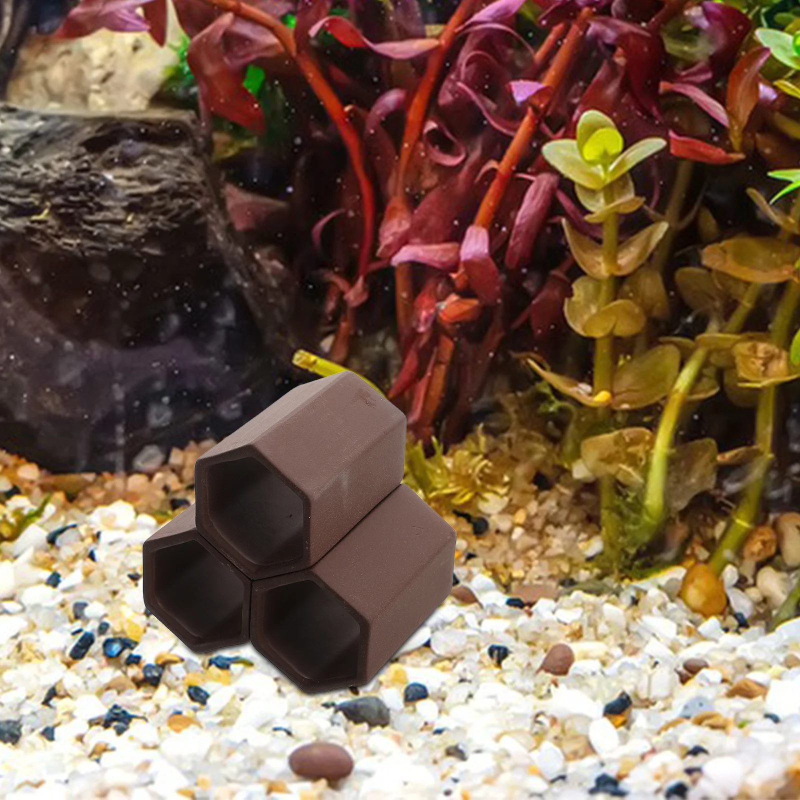 

Aquarium Shrimp Hideout Breeding Habitat Pottery Shelter Cave Easy Clean Fish Tank Hiding Spawning Decoration Shrimp Cave Decor