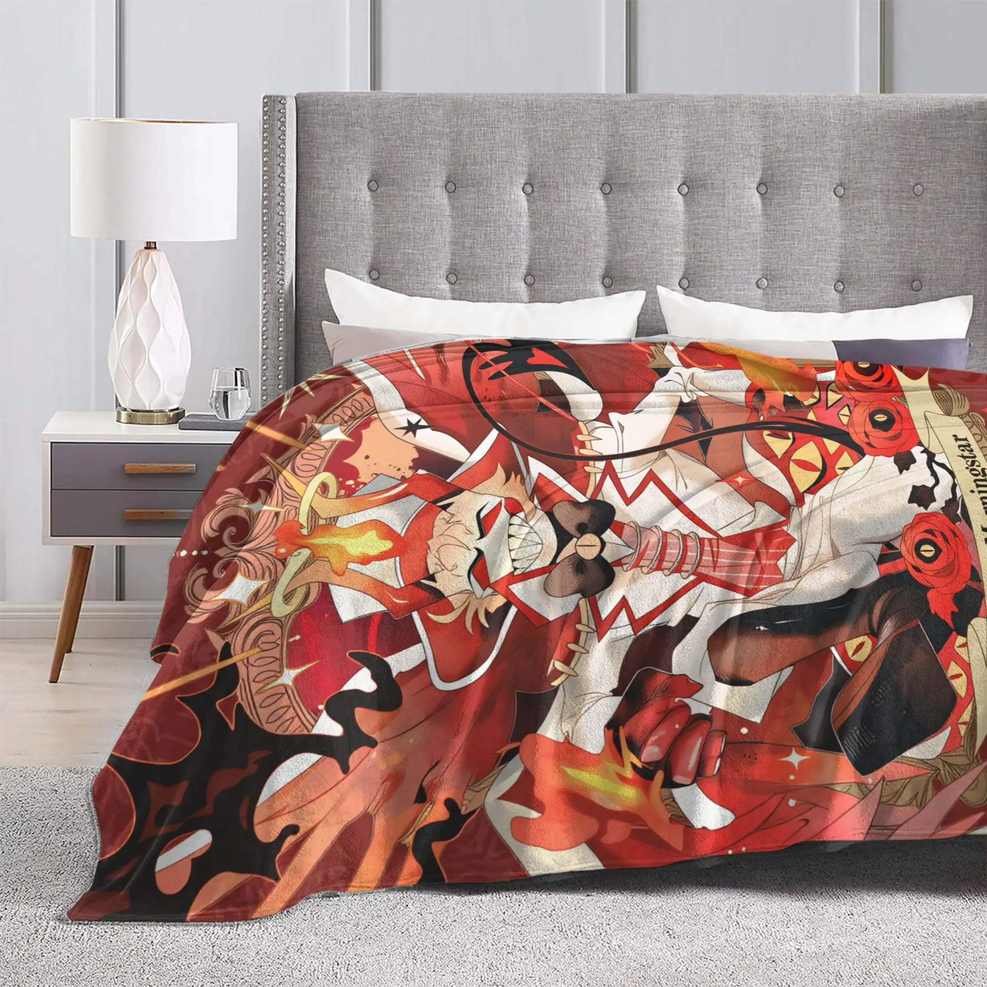 Hazbins Hotels Lucifer Flannel Blanket Spring Warm Soft Throw
