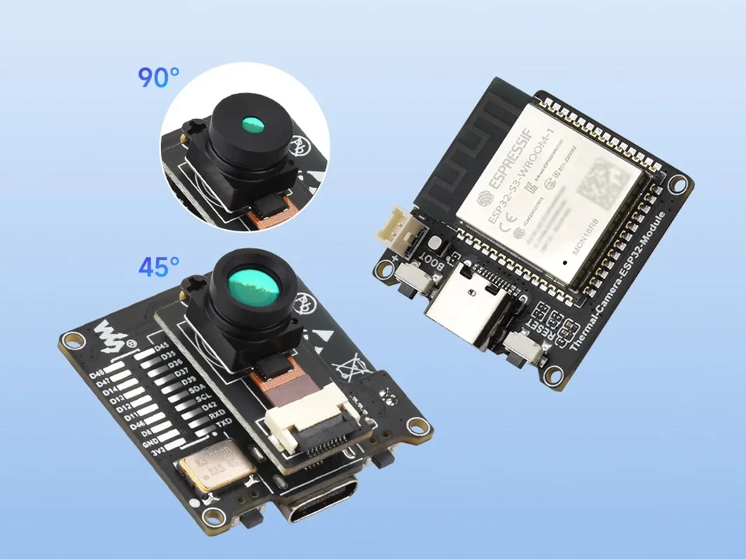 ESP32-S3 IR Thermal Imaging Camera Module, Type-C Port, 80×62 Pixels, Options for 45° / 90° FOV