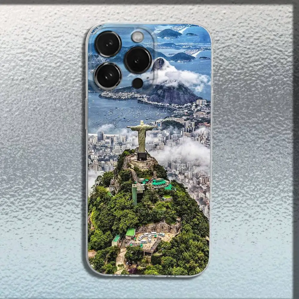 حافظة هاتف City Brazil Rio de Janeiro لهاتف iPhone 16,15,14,13,12,11 Plus,Pro,Max,XR,XS,Plus,E,SE4,غطاء شفاف صغير #4