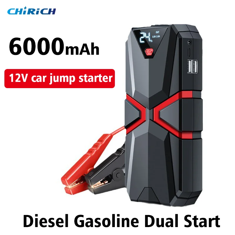 Power Bank 12V Car Jump Starter Car Booster Charger Battery 600A Portable Car Starting Emergency Device For Petrol Diesel Car