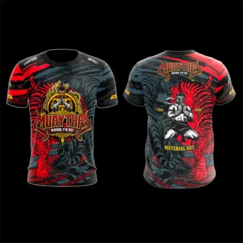 New Summer 3D Muay Thai Printed T-Shirt Cool Sports T-Shirt Men\'S Fashion Street Wear Short Sleeve Fitness T Shirt Casual Top