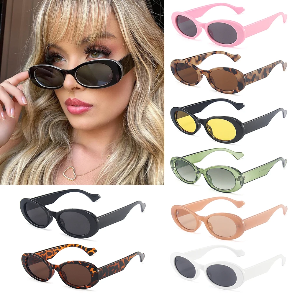 Fashion Jelly Color Eyewear Sun Glasses Small Oval Sunglasses for Women Trending Shades