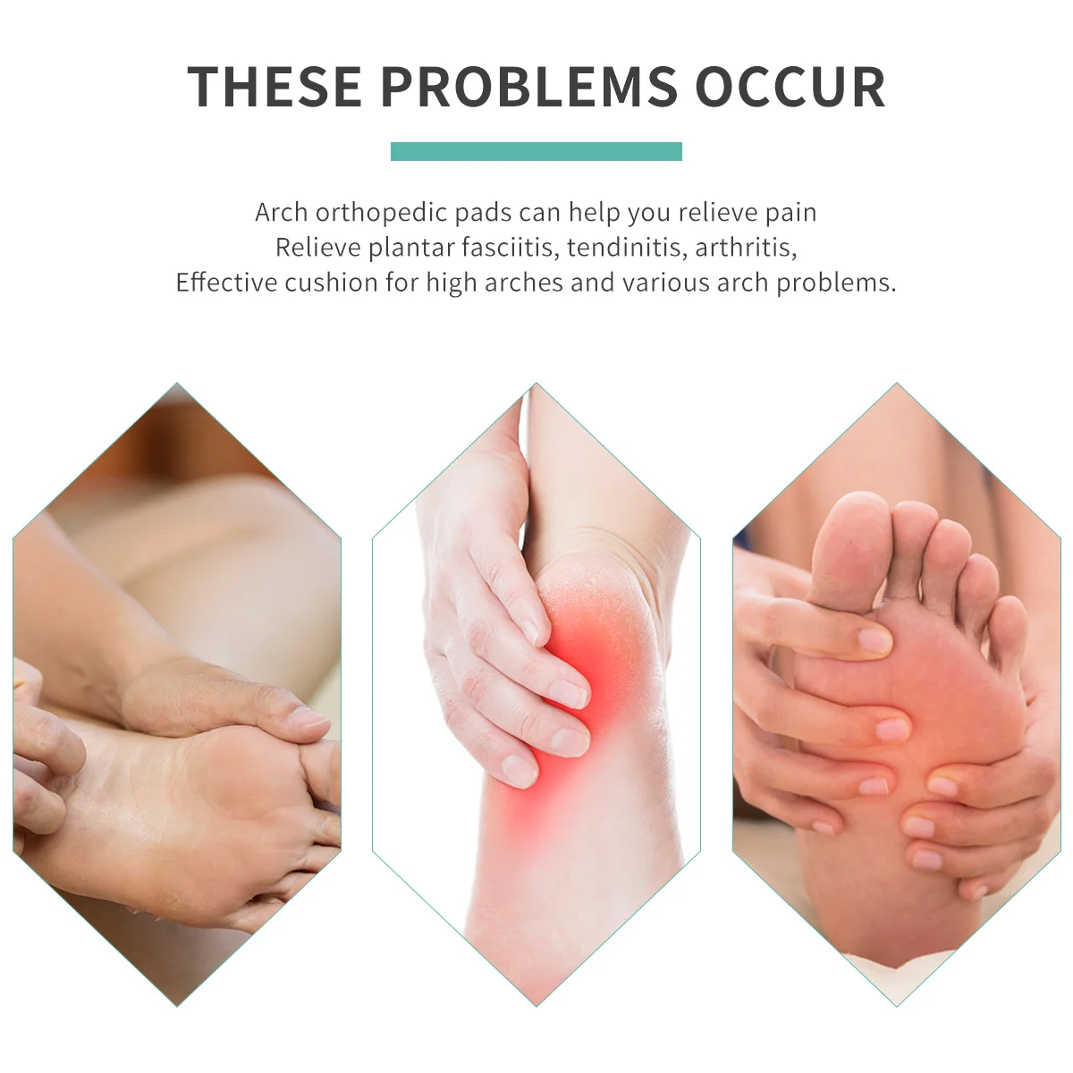 

1Pair Foot Arch Support Elastic Insoles Soft Massage Pads Breathable Arch Cushions for Heel Pain Relief Flatfoot Care