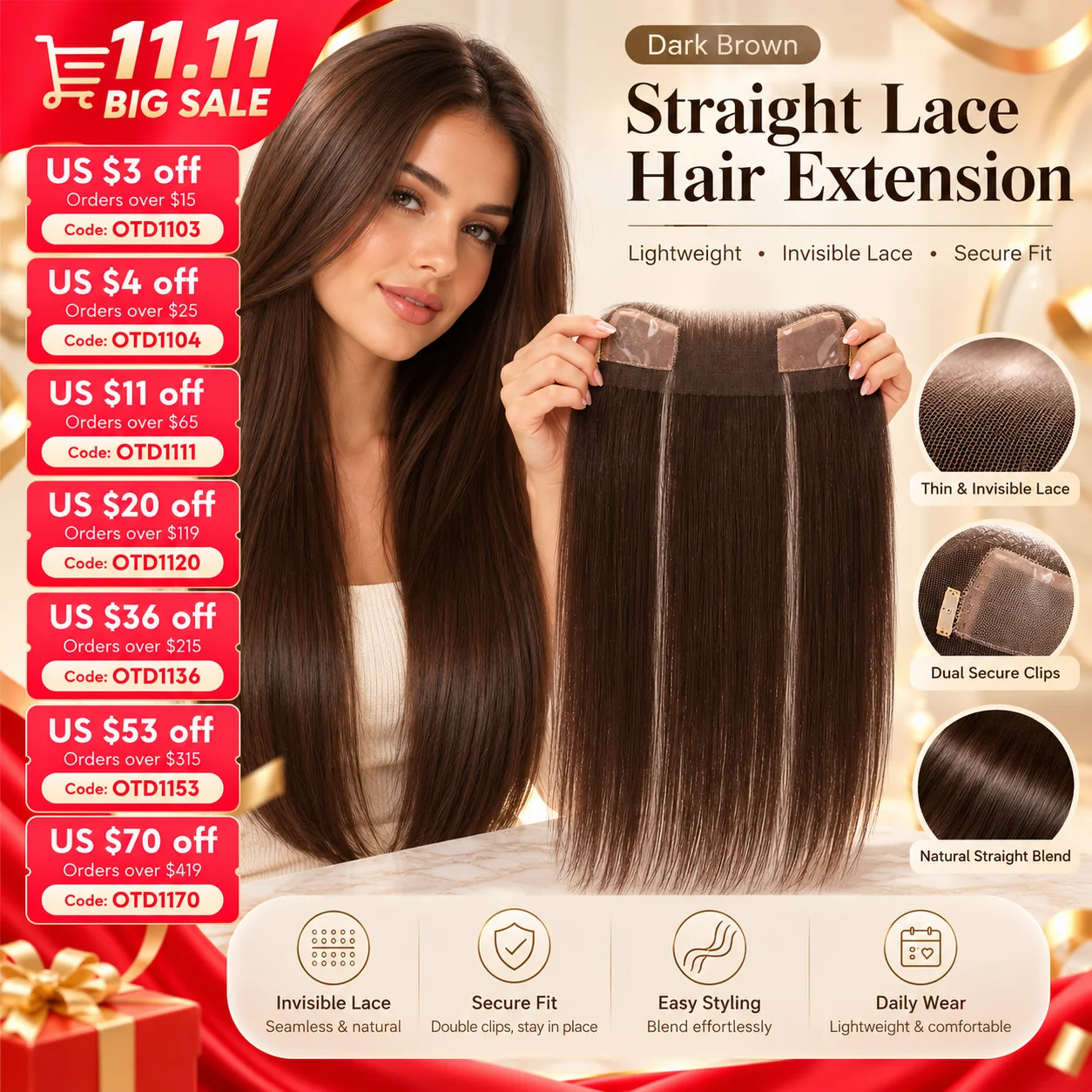 TUW20 Human Hair Hairline Topper for Thinning Women Human Hair Toppers Remy Human Hair Natural Looking Hairline Topper for Women